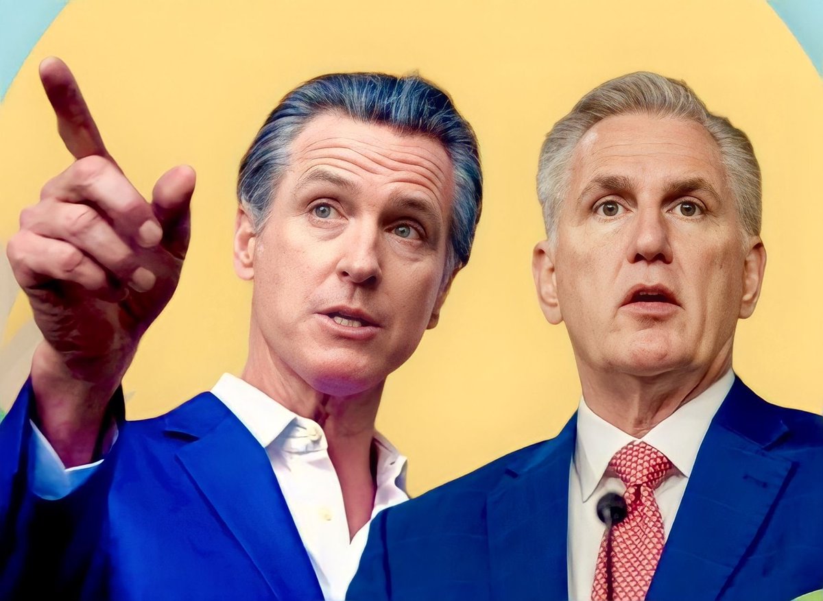 MaryLTrump's tweet image. California Governor Gavin Newsom captured Kevin McCarthy with just one word.

After McCarthy was caught on camera, refusing to answer questions about the mass shooting that killed three 9-year-old children and three adults at a school in Nashville, Tennessee,

Newsom tweeted: