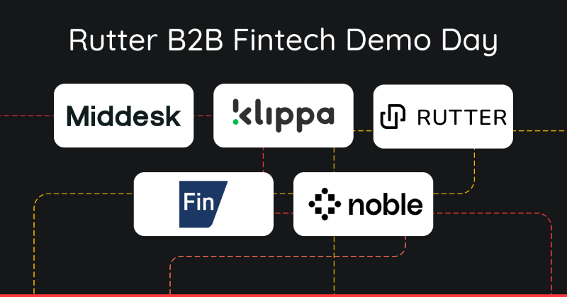 RutterAPI's tweet photo. 🚀 Join us on April 13 for our Rutter B2B Fintech Demo Day! 

🎙 We currently have speakers from leading Fintech companies like @MiddeskHQ, @KlippaApp, @FinVentureCap, and @BeNobleHQ. Stay tuned for more companies participating in the coming week.