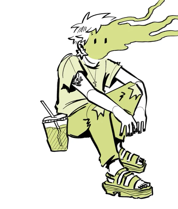 warmup self portrait but i super didnt wanna draw a face 