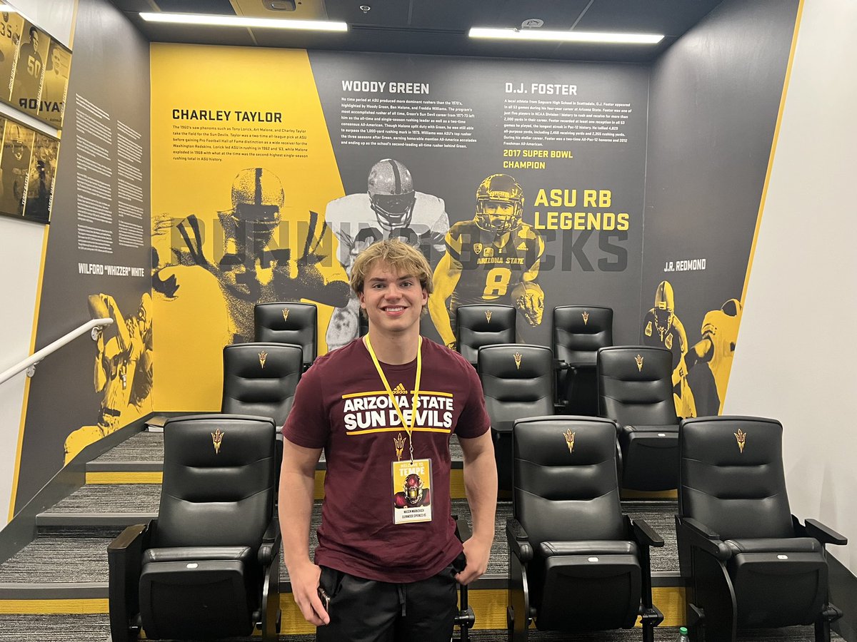 mason2markovich's tweet photo. Had a great unofficial visit today at @ASUFootball ‼️ Thank you @trent_birch @JasonCvercko @CoachButters @KennyDillingham and @Hunterh24 for the  opportunity! #ForksUp https://t.co/z4FK9m57Df
