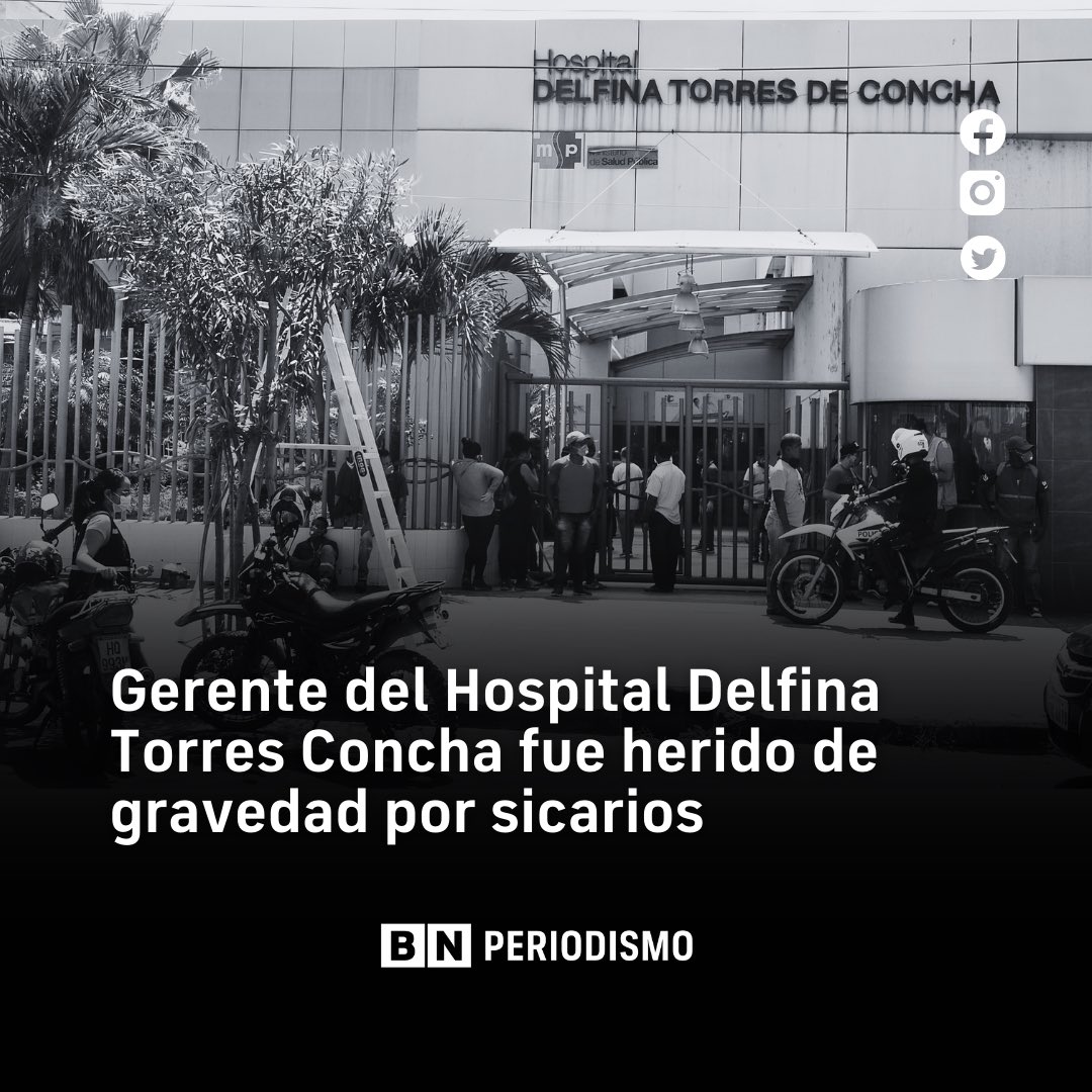 BNPeriodismo's tweet photo. Rubén Hernández, gerente del hospital Delfina Torres Concha en Esmeraldas, fue herido de gravedad la tarde de este miércoles 29 de marzo. Paola Cabezas, asambleísta de UNES confirmó esta información en su cuenta de Twitter. https://t.co/1pll4O58Pz