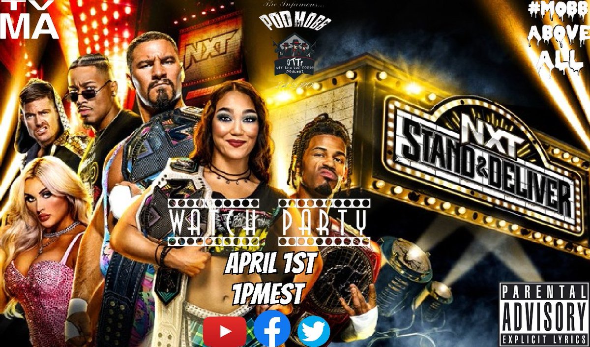 OTTRMobb's tweet photo. Our #WatchPartyWeekend  ROH Supercard of Honor Friday 7pmEST, Saturday: NXT Stand &amp; Deliver 1pmEST/WWE Wrestlemania 39 Night One 7pmEST &amp; Wrestlemania Night 2 7pmEST on the O.T.T.R Network 
#WrestleManiaWeek #WrestlingCommunity #WatchAlong #WatchParty #WrestleMania39 https://t.co/yZz4IU34Ec