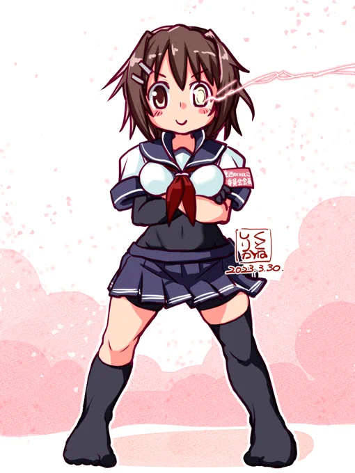 言うて直立とか正面とかめっちゃむずない…?(こういうときモデルになりがちな古鷹さん) 
