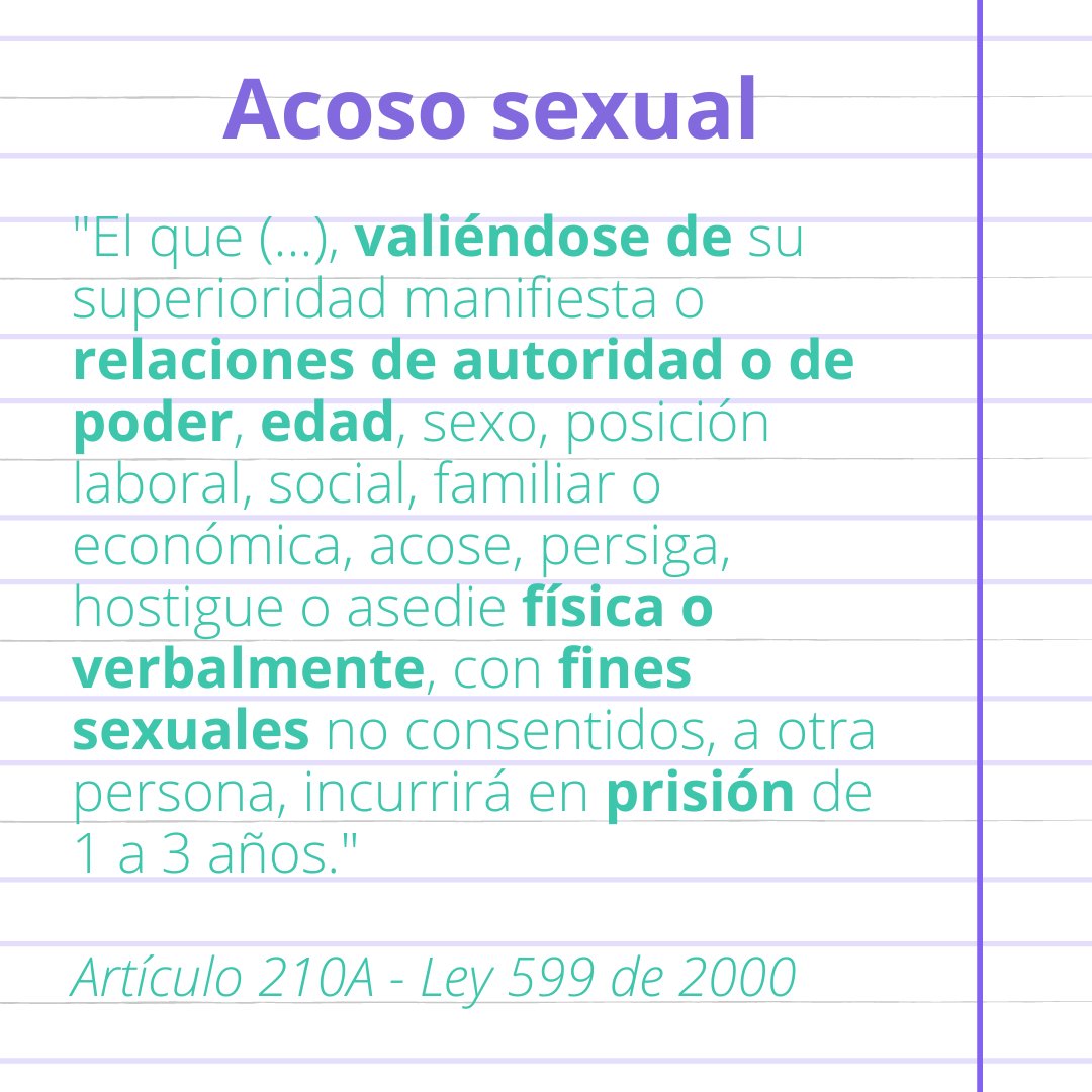 EsPorTodasCol's tweet photo. 1. ¡Que un profesor "coquetee" o "salga" con una estudiante no es normal!
¡Las relaciones de hombres adultos con menores de edad no son consensuadas: están mediadas por desigualdad y jerarquía de poder!

¿Cómo puedes defenderte de los acosadores de tu colegio?
Aquí te contamos 👇🏽 https://t.co/RRYGpwulSG