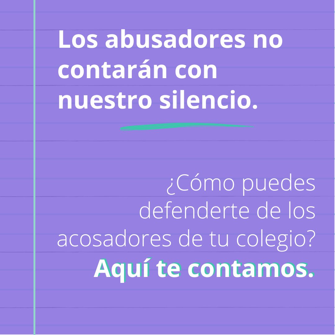 EsPorTodasCol's tweet photo. 1. ¡Que un profesor "coquetee" o "salga" con una estudiante no es normal!
¡Las relaciones de hombres adultos con menores de edad no son consensuadas: están mediadas por desigualdad y jerarquía de poder!

¿Cómo puedes defenderte de los acosadores de tu colegio?
Aquí te contamos 👇🏽 https://t.co/RRYGpwulSG