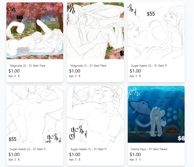 hamscommissions's tweet photo. new week, new spread of $1 start auctions on commishes 8)
https://t.co/eWz3IGPIqt
any species/genders, all trans friendly! no need to have an account to place your bid ;w;
enjoy! <3
#hamsart #furry #ych #commissionsopen https://t.co/uMGcBvF8vW