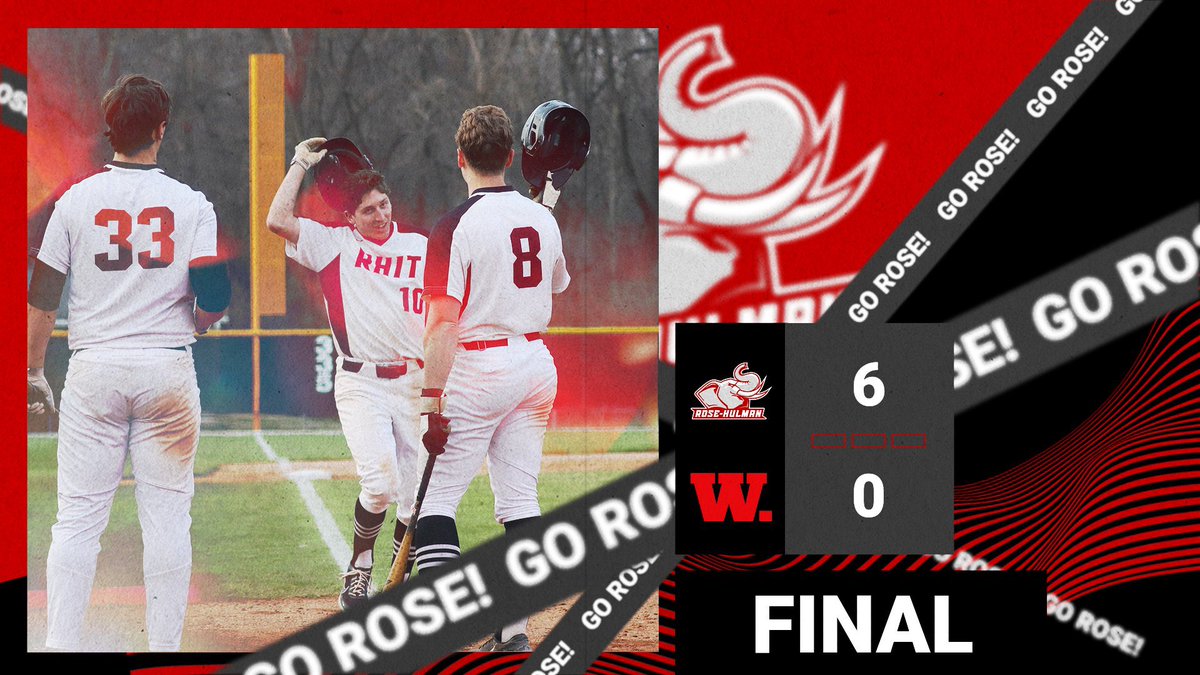 rhitsports's tweet photo. BASEBALL: Rose-Hulman takes down Wabash 6-0 behind a combined shutout by five pitchers. Colter Couillard-Rodak and Ben Christiansen combined for five hits, and each had a solo blast in the sixth inning to provide insurance for the Fightin' Engineers. #GoRose https://t.co/okaSJkvsET