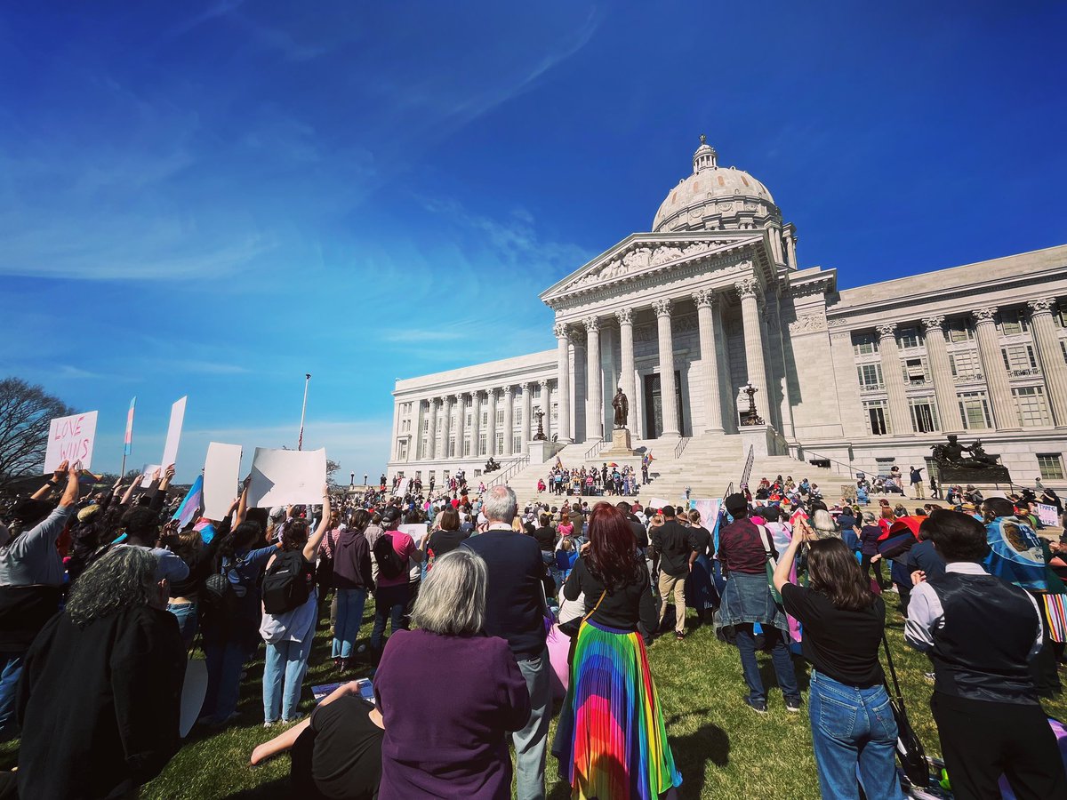 RachelNewman2's tweet photo. Made sure Missouri’s elected officials heard loud &amp; clear today that #transrightsarehumanrights https://t.co/ET6YdTImt5