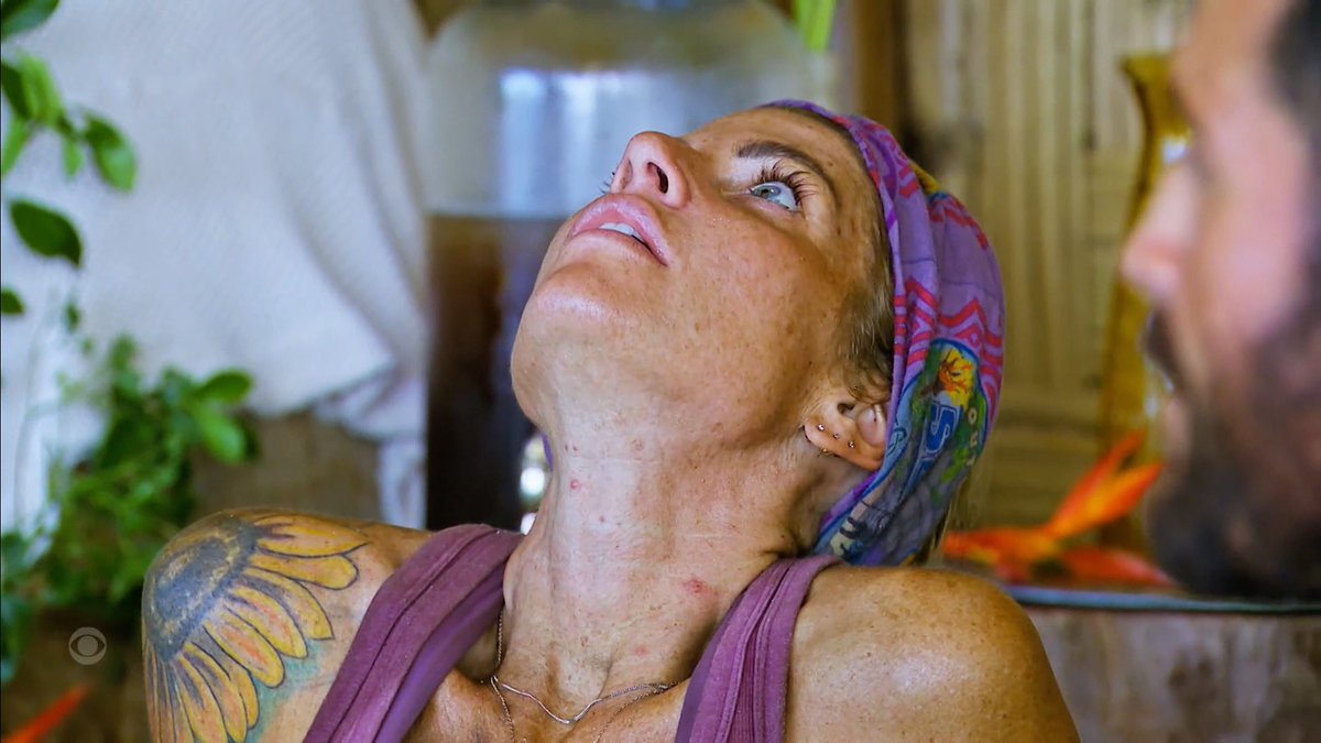 suRYvor's tweet photo. Carolyn watching Brandon and Danny “bro out” is perfection #Survivor #Survivor44 https://t.co/L76Mji21SE