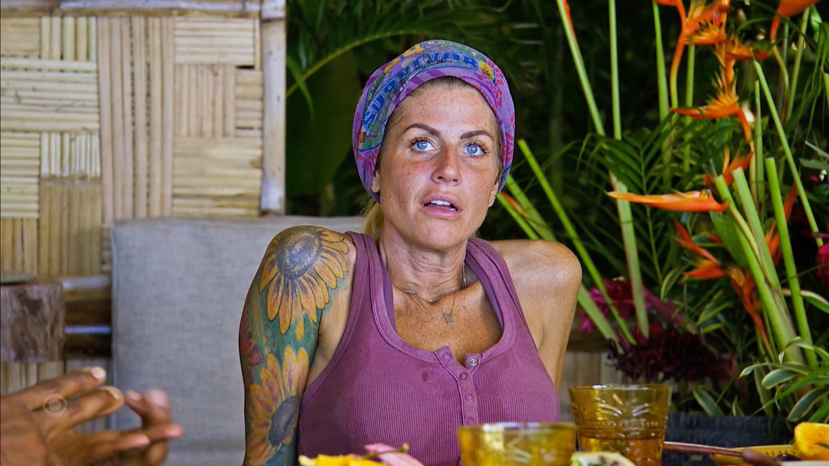 suRYvor's tweet photo. Carolyn watching Brandon and Danny “bro out” is perfection #Survivor #Survivor44 https://t.co/L76Mji21SE