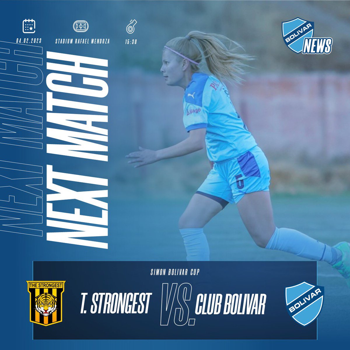 bolivar_news's tweet photo. ๐NEXT MATCH
๐ Simon Bolivar Cup
#FemaleDivision
๐ Round 1 ๐ Rafael Mendoza
๐La Paz ๐ง๐ด โฑ15:30(HB)
T. STRONGEST ๐ BOLIVAR
#ClubBolivar|| #Bolivar || @Bolivar_Oficial || #Femenino https://t.co/RzB56Qj8OP