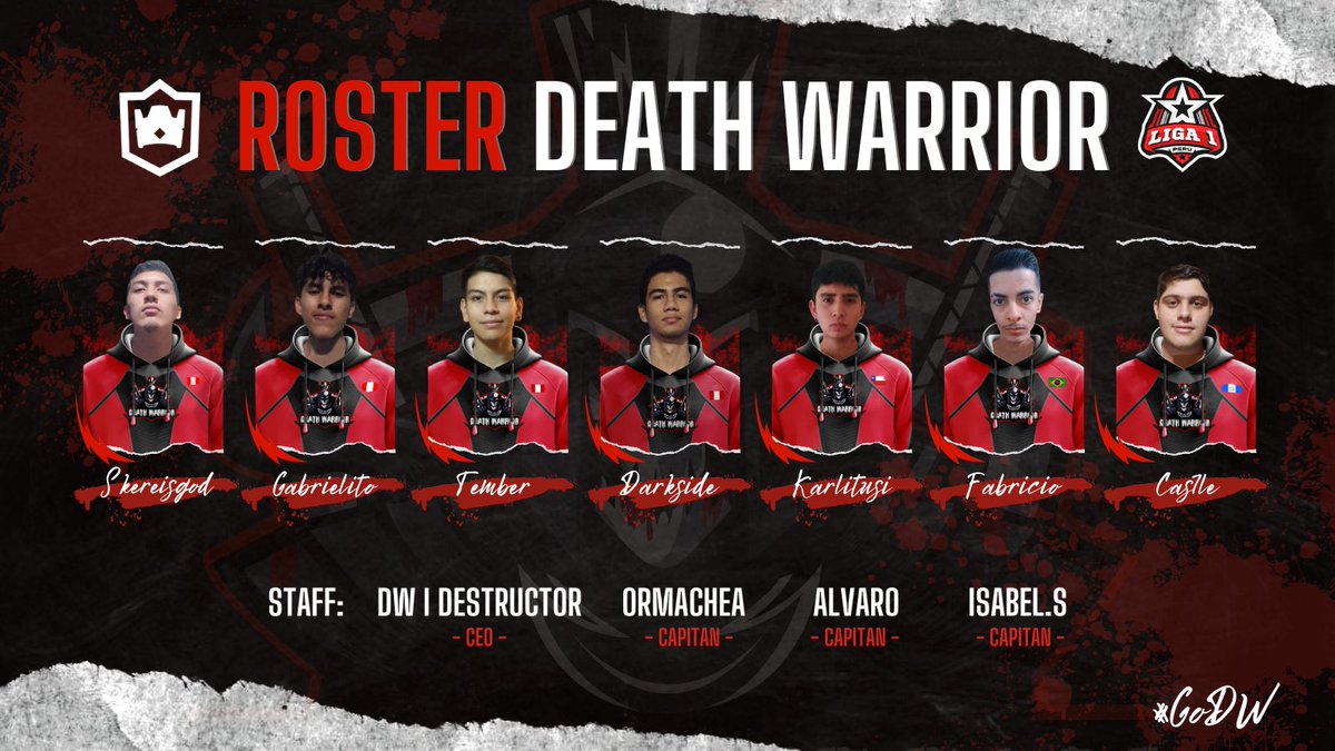 DeathWarriorCR's tweet photo. #CR | ROSTER

Presentamos a nuestros guerreros para @Liga1_CRPeru, dónde buscaremos llegar al Presencial y darlo todo ✨

🇵🇪 @josefig2003
🇵🇪 @Gabriel18_CR
🇵🇪 @Tember99
🇵🇪 @Darkside__CR
🇨🇱 @Lit0sR
🇧🇷 @FabricioJR30
🇬🇹 @RWV_GT

#GoDW
🎨 @IsabelSnchezch2 https://t.co/1e5IR8tWxT
