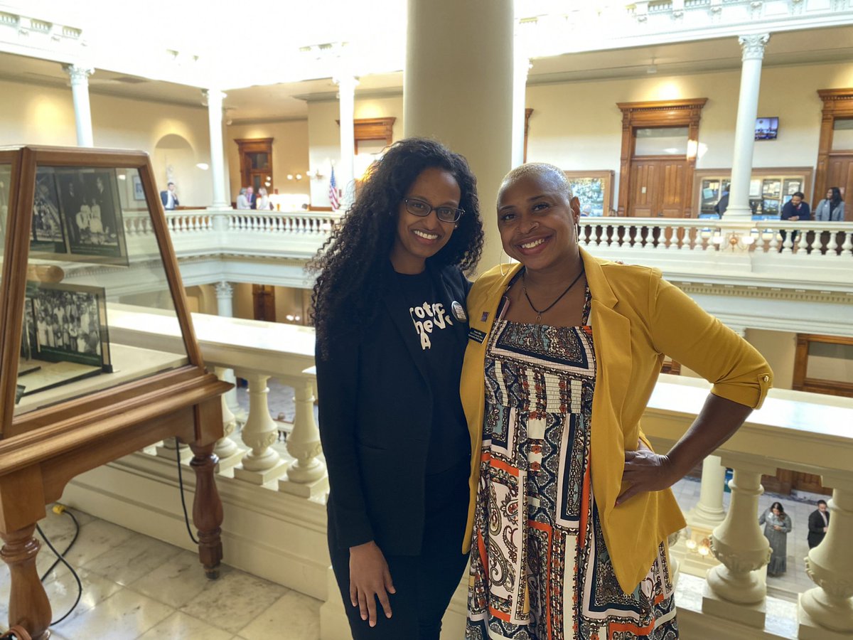 ProtectVoteGA's tweet photo. It’s still Women’s History Month (of course we honor women’s history year-round) and we want to salute all the women standing up for our communities, including these two fierce leaders @hannahjoyTV @AllHailQueenP 🫶🏾🗳️💛
#DemocracyChamp #ProtectTheVoteGA 💫 https://t.co/e3x6CpYSjI