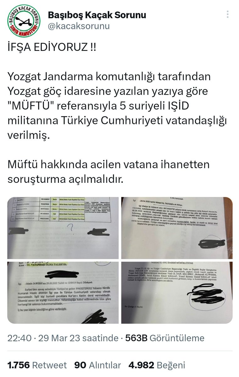 Yine Bircan Yıldırım yine yalan haber‼️ Okuyalım, rt yapalım arkadaşlar. DAEŞ terör örgütü mensuplarına 'Müftü' referansıyla vatandaşlık verilmiş yalanını ortaya atan Bircan Yıldırım, yayınladığı belgelerde kendi kendini yalanlamış! Ama herkesi inandırmış maalesef!! ⬇️