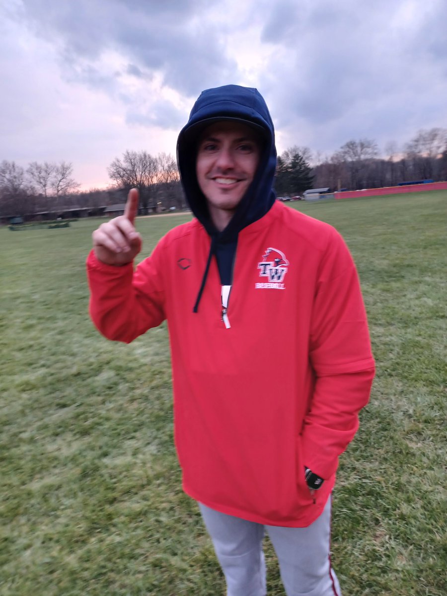 azupfer's tweet photo. Congratulations to Coach Carper on his 1st win as a high school baseball coach.  Keeping the boys energized and focused throughout the game.  I think he looks good in that TWHS Cardinal gear, don't you @CoachA8. https://t.co/DKF3LJSRKh