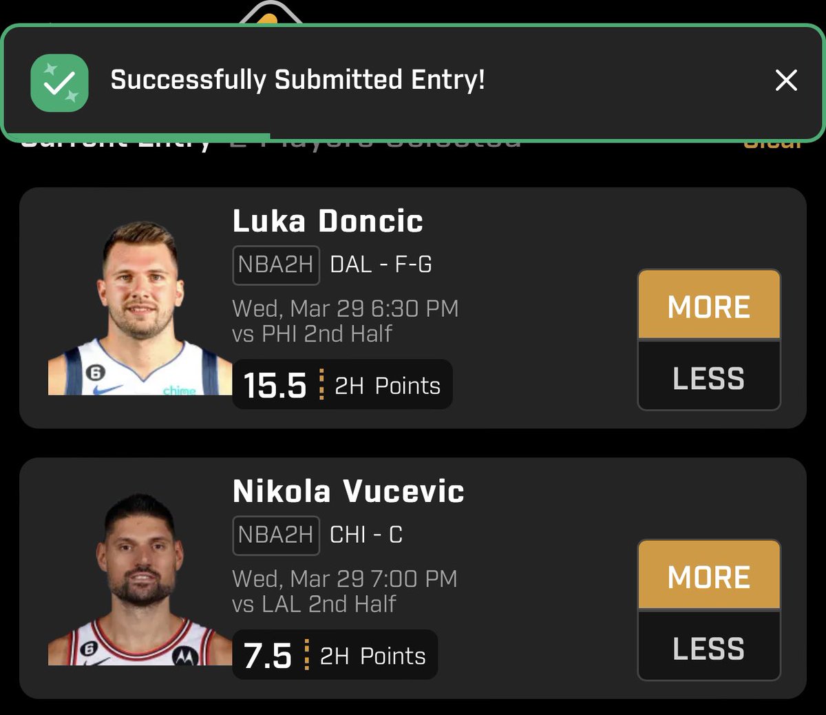 Bossmanbandito's tweet photo. PrizePicks 2H plays!

Like if tailing!

#prizepicks #prizepicksladder #ladderchallenge #freeplays #gamblingtwitter #betting #sportsbetting #bets #gambling #nbaplays #nbagambling https://t.co/cFJvaBzKV6
