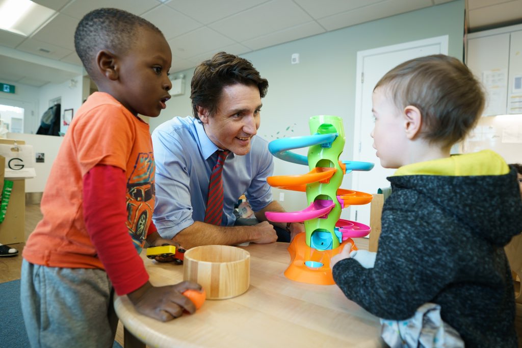 JustinTrudeau's tweet photo. Yesterday, we introduced #Budget2023 in the House. And today, we sat down with some families and spoke about how it’s going to make their life more affordable with measures like the new Grocery Rebate – which provides support to 11 million Canadians. https://t.co/IF5wxC6pOY