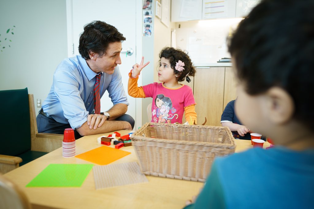JustinTrudeau's tweet photo. Yesterday, we introduced #Budget2023 in the House. And today, we sat down with some families and spoke about how it’s going to make their life more affordable with measures like the new Grocery Rebate – which provides support to 11 million Canadians. https://t.co/IF5wxC6pOY