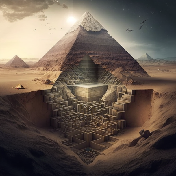 AInsteinDesign's tweet photo. What is the government hiding from us about those pyramids... 

#MidJourney #AI #AIArt #OpenAI #Pyramids #Egypt #Conspiracy #Aliens #AdvancedCivilization #NFT https://t.co/lOkulxMxow