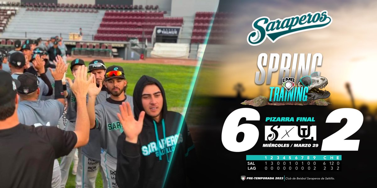 ClubSaraperos's tweet photo. Desde Torreón hasta Saltillo… esta gran victoria de Spring Training 🌵🦖👏⚾️. 

¡Gracias Afición! 🫵 nos vemos el viernes en el Madero 🏟️. 

#SpringTraining🌵🦖 | #PonteElSarspe https://t.co/oZQ9UoXrBk