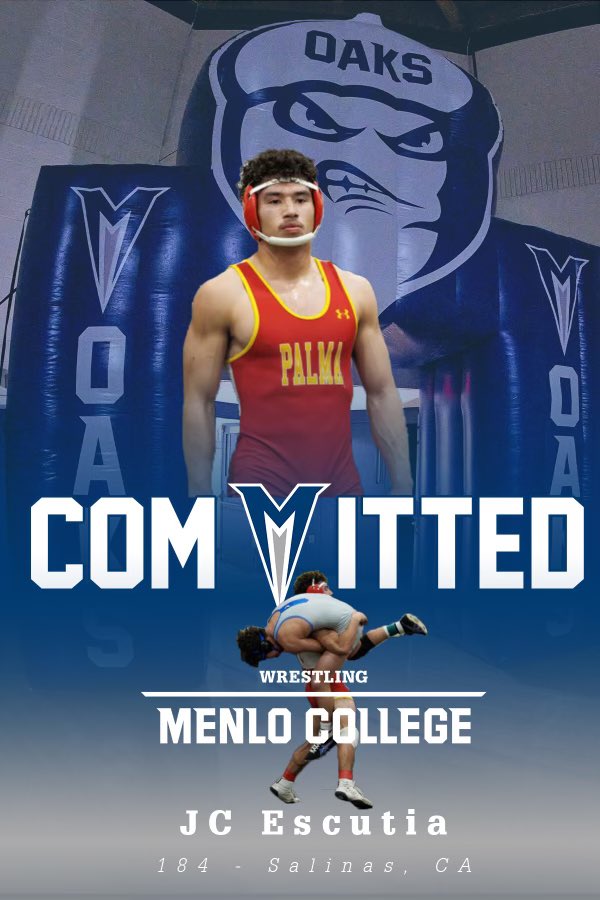 escutia_jc's tweet photo. All glory to God. I will be furthering my academic and athletic career at Menlo College. Thank you to my family, coaches and everyone who has helped me throughout my journey. @CoachCarnazzo @JGnosca @palma_wrestling @PalmaSchool @Menlo_Wrestling @JohnJDevine https://t.co/zdKkpLXZV7