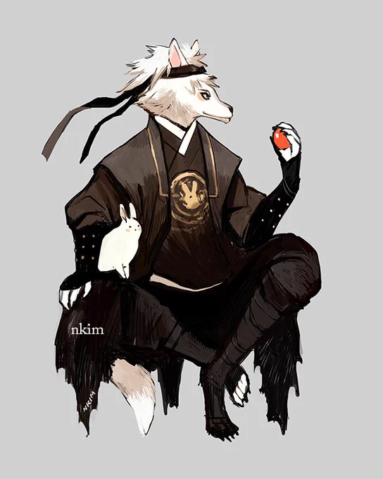 The Rabbit and the Eagle (Wolf form). 
