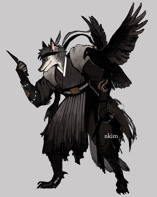 The Rabbit and the Eagle (Wolf form). 
