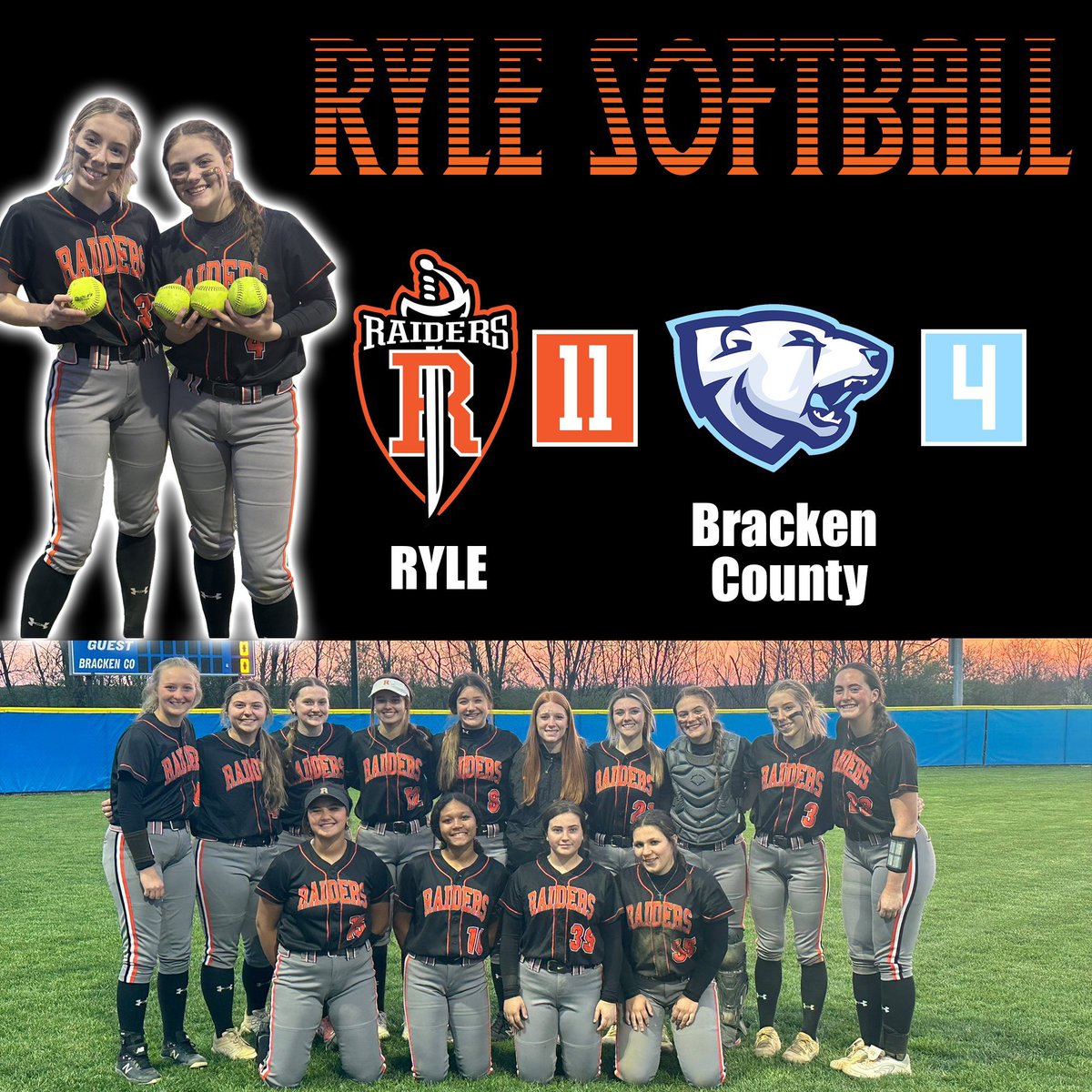 BIG DUB tonight! <a href="/LaneySchuster/">Laney Schuster</a> 💣💣💣 and <a href="/godfrey_payton/">payton.godfrey</a> 💣🔥!! <a href="/MadisonGoddard3/">Maddie G</a> had 1️⃣2️⃣Ks! Great job ladies!! <a href="/GoddardJarret/">Jarret Goddard</a> <a href="/MattRShafer/">Matt Shafer</a> <a href="/MikeWoolf35/">Mike Woolf</a> <a href="/RAIDERSPORTSNKY/">Raider Sports Network</a> <a href="/RyleAthletics/">Ryle High School Athletics</a> <a href="/RyleSportsMed/">Ryle Sports Med</a> <a href="/Linknky/">LINK nky</a>