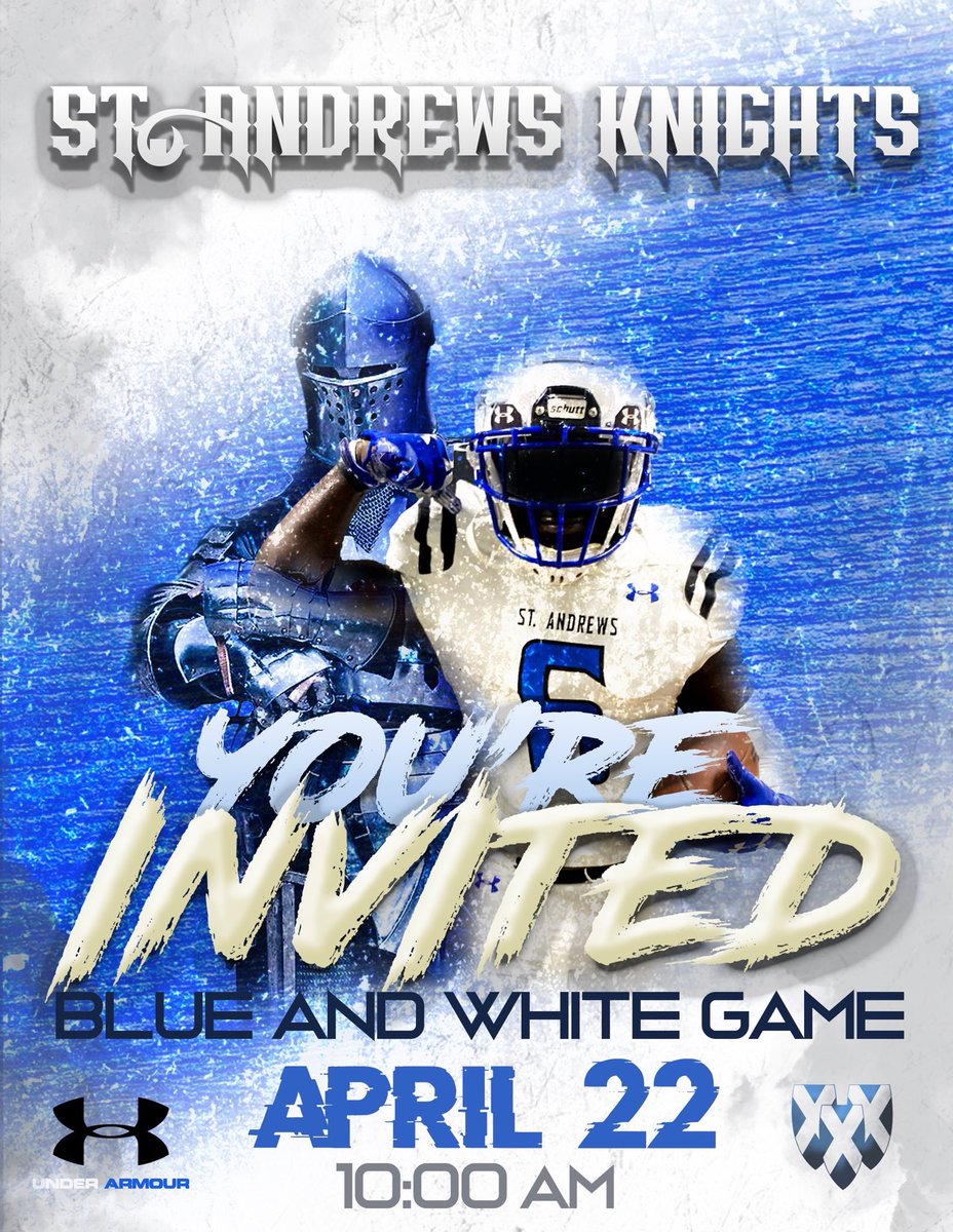 It’s Blue v White Game & St Andrews #NAIA COMMIT DAY!. All recruits get a sideline pass! Admission is free to all! Come join us, watch the game, tour the campus, and join our list of Commits who will sign their Letter of Commitment!!! #knightscreed23 #BleedBlue