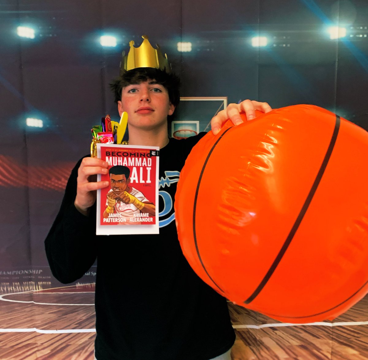 Ladies and gents, we present our #MarchBookMadness Team Champion, Becoming Muhammad Ali! Thanks to <a href="/JP_Books/">James Patterson</a> and <a href="/kwamealexander/">Kwame Alexander</a> for inspiring this student to bring his A-game to each week’s reading challenge in order to be voted champ by his Teammates. <a href="/Mrs_Lupia_/">Mrs. Lupia</a> #booklove