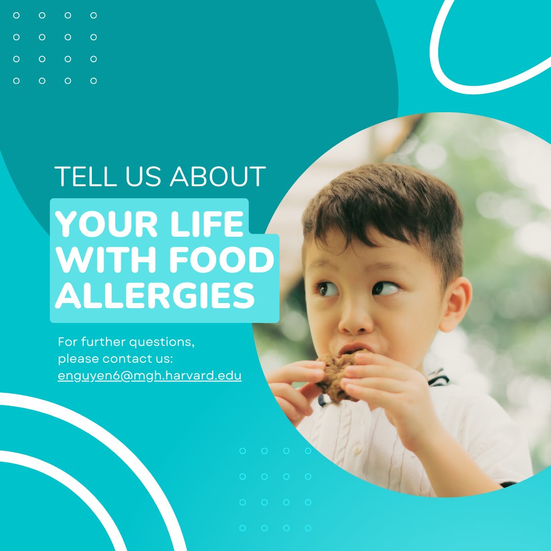 KidsWithFoodAllergies (@kfatweets) on Twitter photo AAFA and <a href="/MGHMedicine/">MassGeneral Medicine</a> are looking to better understand the experiences of children and teens with food allergies and their caregivers. You can help by taking a 10-minute online survey:
✔️Survey for caregivers: redcap.link/facaregivers
✔️Survey for teens: redcap.link/faadolescent AAFA and <a href="/MGHMedicine/">MassGeneral Medicine</a> are looking to better understand the experiences of children and teens with food allergies and their caregivers. You can help by taking a 10-minute online survey:
✔️Survey for caregivers: redcap.link/facaregivers
✔️Survey for teens: redcap.link/faadolescent