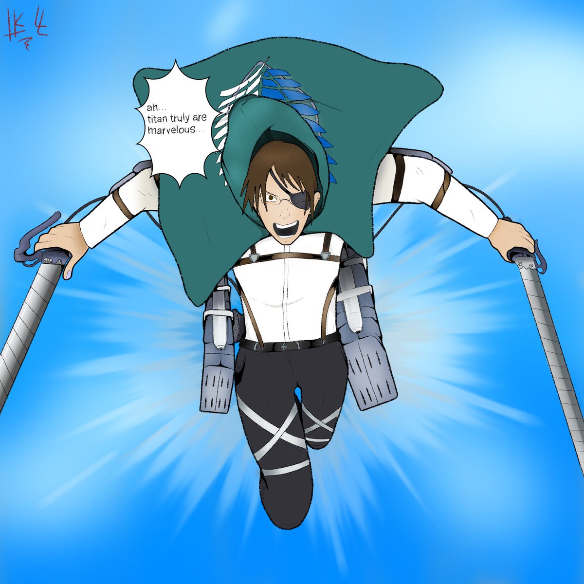 TkLL66's tweet photo. "Rise In Peace" hanji-san... 
.
.
.
.
#AttackOnTitan #anime #hanjizoe #rumbling #eren #mikasa #armin #hajimeisyama #ecchi #titan #japan https://t.co/m78vLaO8DR