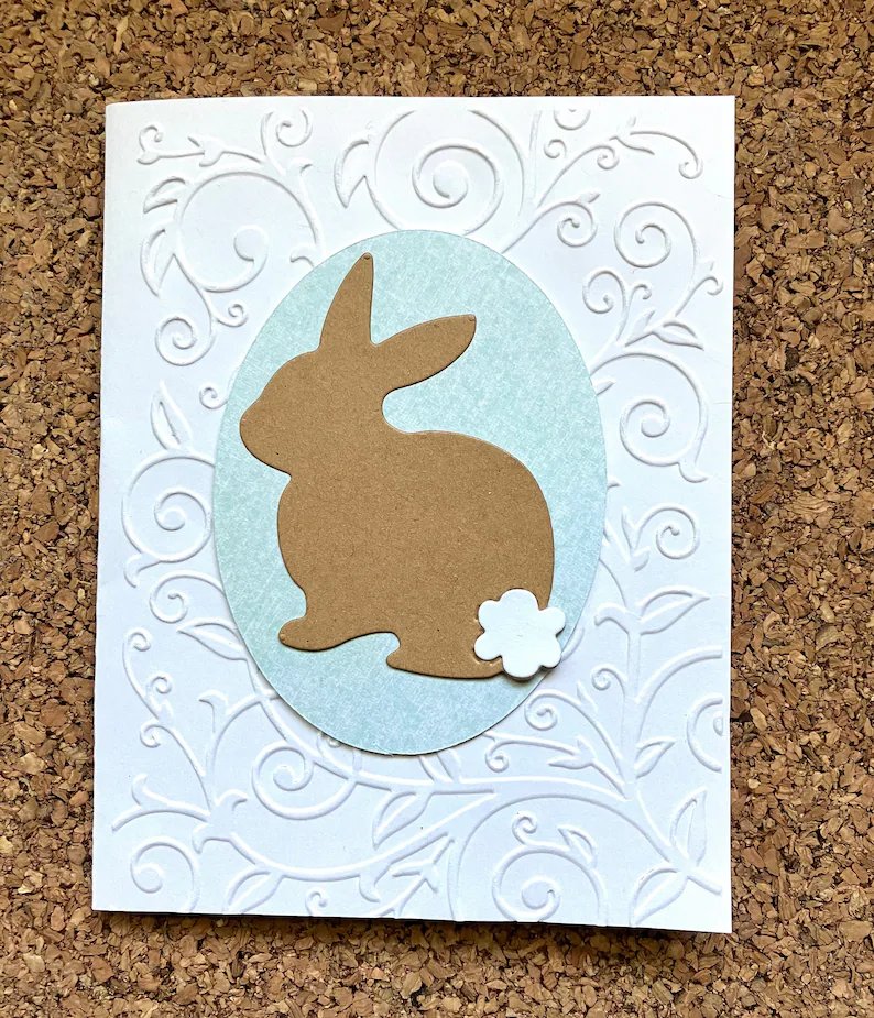 Baker1Pamela's tweet image. etsy.com/listing/144775… @clairemdesigns2 #ChocolateEasterBunny #EmbossedCard #EasterCard
