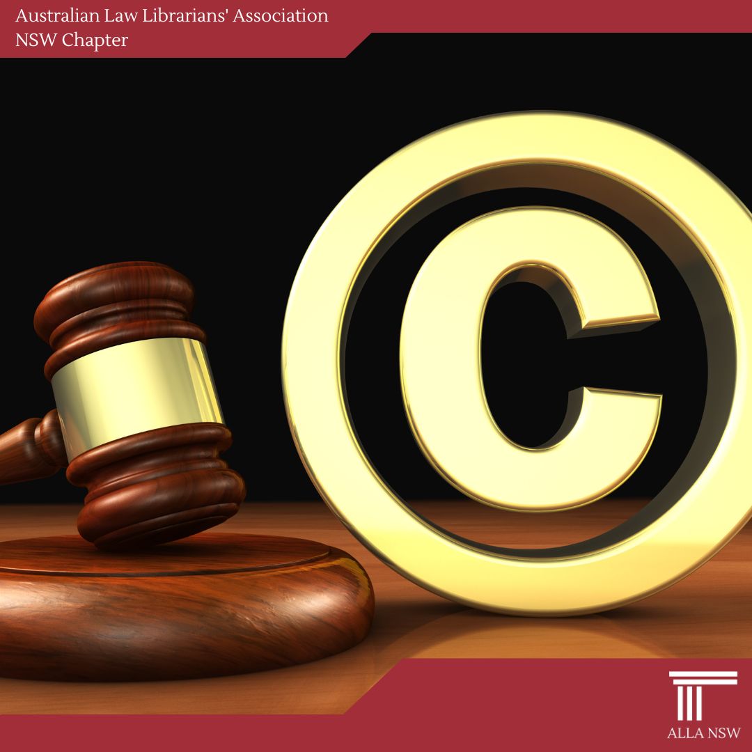 Our friends at <a href="/ALLA_NSW/">ALLA NSW</a> have a great CPD coming up on April 19 for all ALLA members: Navigating Copyright for Australian Law Libraries

Details on the Blog: allawa.blogspot.com/2023/03/Copyri…