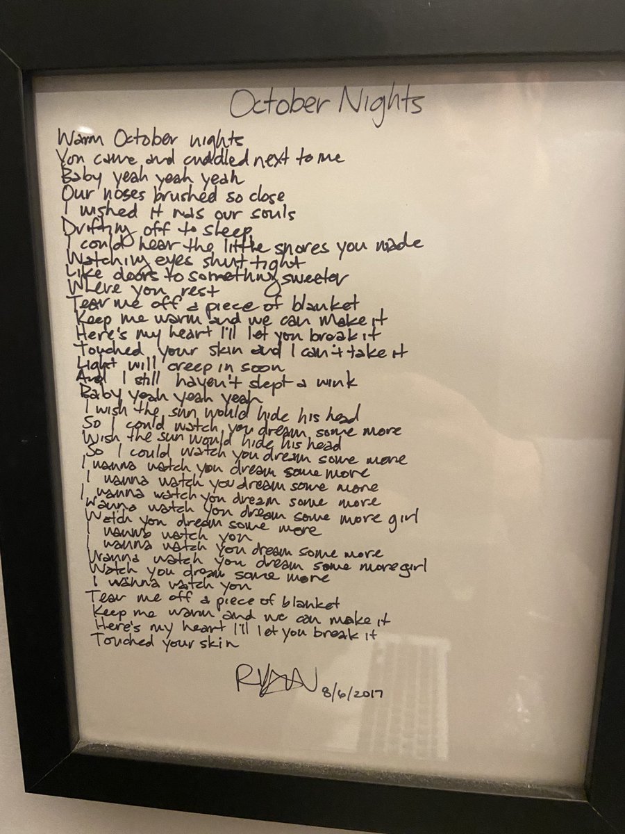 HSNEPod's tweet photo. @Yellowcard 1) October Nights lyrics… 2 &amp; 3) custom lyric art by @MarinaDesignPA signed by Ryan! https://t.co/LW3vCWchA9