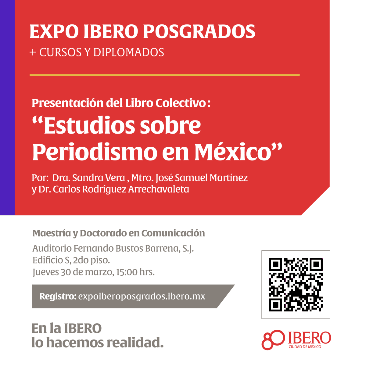 JUEVES 30 marzo 15:00 pm VÍA ZOOM presentaremos en <a href="/IBERO_mx/">IBERO CDMX</a> <a href="/IBEROinvestiga/">IBERO Investigación y Posgrado</a> el libro colectivo  <a href="/ComuniPosgrados/">Posgrados de Comunicación</a>: "Estudios sobre periodismo en México". Interesads en liga ZOOM para seguir este evento: enviar nombre a samuel.martinez@ibero.mx con (copia a: ana.alvarez@ibero.mx).