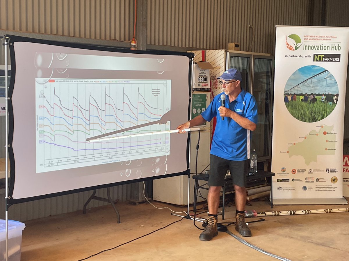 NTFarmers's tweet photo. What a way to kick off the 2023 dry season! Yesterday, Wednesday March 29, saw 75 people converge at the Foxalicious Farm in Katherine for a fantastic day full including presentations, field walks, and even the chance to get down and dirty in a 1.9m deep soil pit! https://t.co/pPjxI00JhP