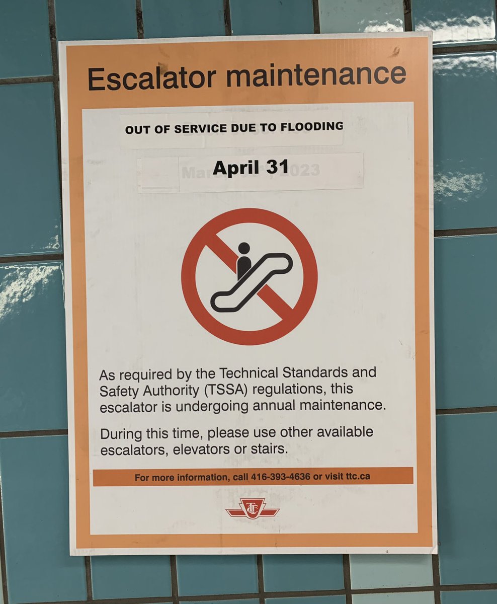 Cheeky way of telling us the St. Andrew escalators will never be fixed 😁