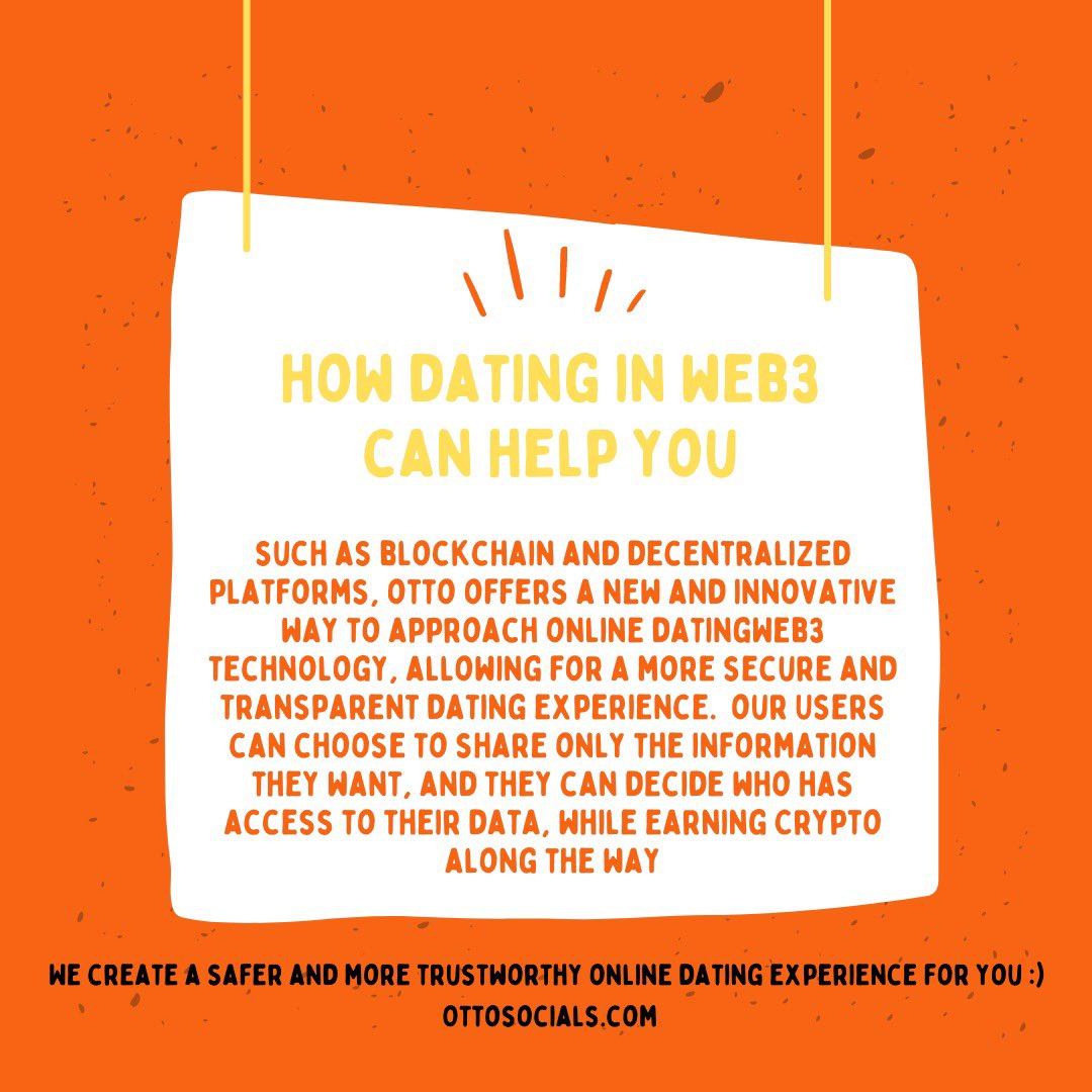 OttOsocials's tweet photo. Looking for love in the digital age can be tough, especially with busy working lives 💼 Otto gives you a safer, transparent and enjoyable matching experience while getting rewards! 🤑✨

Right at your fingertips: https://t.co/1H6S6aWJBJ #web3 #metaverse #nft #crypto #community https://t.co/sX7MBxHAJ1