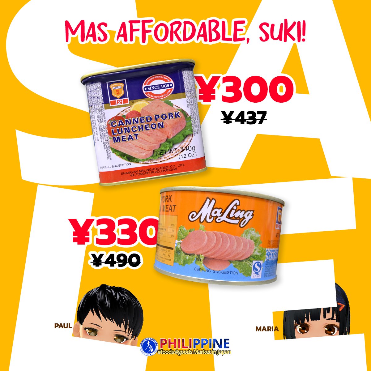 akabanebussan's tweet photo. #malingluncheonmeat now on sale here in #AkabaneBussan mga suki! Mas affordable pa! #LimitedStocksOnly kaya arat na! Enjoy your day with Maling Luncheon Meat! 😋😍
For orders online, SHOP here 👉 https://t.co/cuY0j6olrs or CALL us at 03-5914-3735 https://t.co/3gms7Y85GT