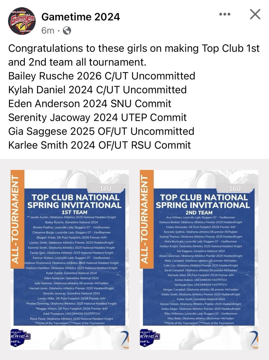 giasaggese2025's tweet photo. Great to get back on the field at the Top Club National Spring Invite last weekend. 
And shout out to all the Gametimers that made the all tournament team!!! Honored to be on that list, LOVE this team!
@kvfco @edmondcoach5 @ShaleeRodriguez @Coach_Maples @AndreaMVaughan https://t.co/IGUhSzt3PL