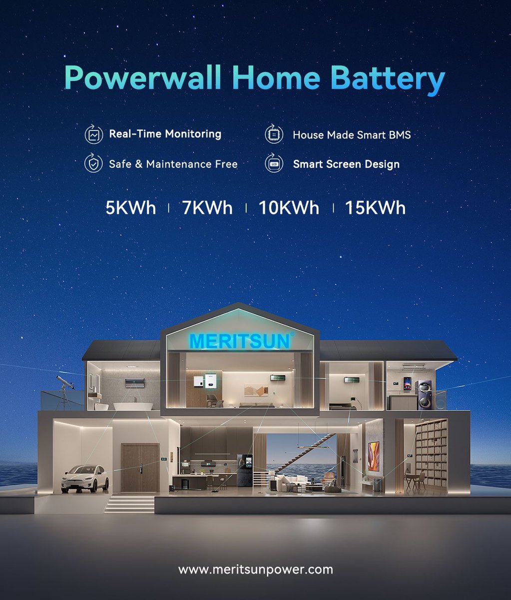 BatteryKevin's tweet photo. 🔋Powerwall home battery🔋
Its advanced technology and smart management system make it an ideal solution for home.
Contact us now to enjoy free, stable, and safe power for your home!
Product Links:https://t.co/9VDnqspQG4
#meritsun #solarsystem #homesystem
#homebattery #energy https://t.co/1J67zh0tiL