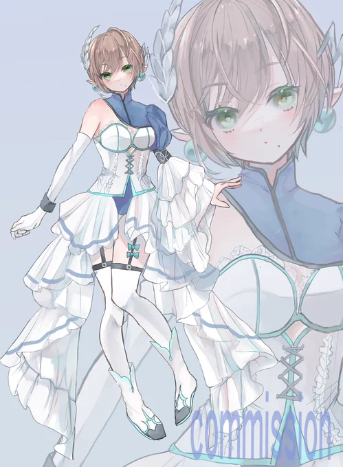 #IRIAM にて活動される()藍乃瀬 寧音様の立ち絵担当させていただきました。キャラデザ任せてもらえました好きを詰め込んだデザインになってます #有償イラスト #IRIAM立ち絵公開
