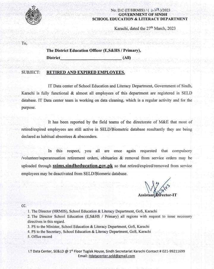 DeoHyd_Primary's tweet photo. Visited GBHS Noor Muhammad, regarding biometric issue, retired, transferred and promoted  cases. during visit #SELDIT Data Centre team were present. 

@CM_Sindh
@sardarshah1 
@AkbarLaghari5 
@SELD_Sindh 
#SELD #SindhGovt https://t.co/VcVc5bEOgK