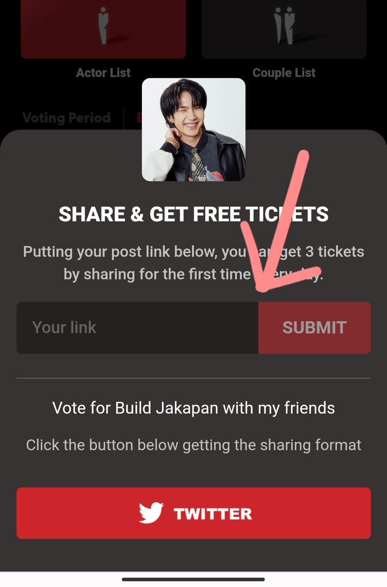 chayphocung3b's tweet photo. Share link vote trên Twitter
Vào link, chọn event 3003, chọn share
Dán link đã chia sẽ trên Twitter, submit và vote
1 account sẽ có 7 lượt vote
Sự kiện của hôm nay, Fitting
#AllforBuild #BuildJakapan
ALL FOR LUVE https://t.co/2jlnOmkw9f