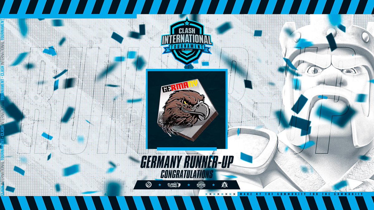 CLASH INTERNATIONAL TOURNAMENT (@cit_coc) on Twitter photo 🔰We present 🔰the 2 place in this 💠3rd edition of the CIT💠
🥳Congratulations🥳 to <a href="/teamgermanycoc/">Team Germany CoC</a> 🇩🇪 for its excellent performance in this 3 edition
🎉Congratulations on the 2 place #CIT 🎊🎊🎉🎉 🔰We present 🔰the 2 place in this 💠3rd edition of the CIT💠
🥳Congratulations🥳 to <a href="/teamgermanycoc/">Team Germany CoC</a> 🇩🇪 for its excellent performance in this 3 edition
🎉Congratulations on the 2 place #CIT 🎊🎊🎉🎉