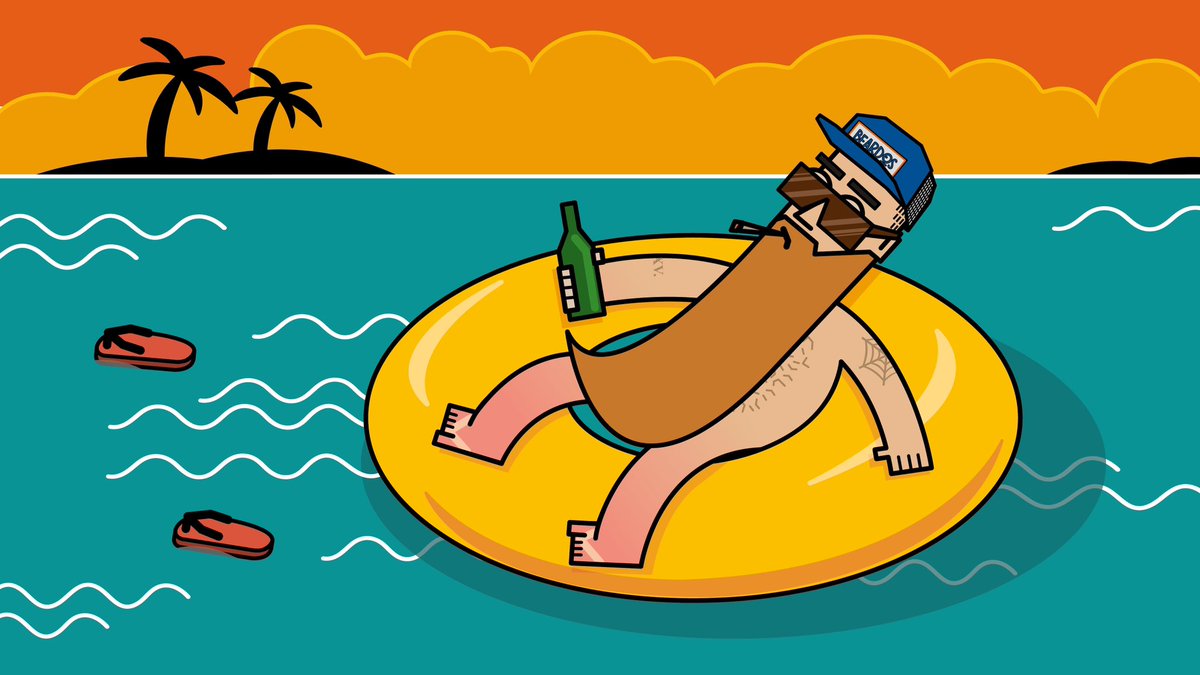 Taking a break from the bear market and soaking up some rays (and beers) at the beach 🐻🍺☀️ #beardedlife #beachbum #beersandbears #thebeardos