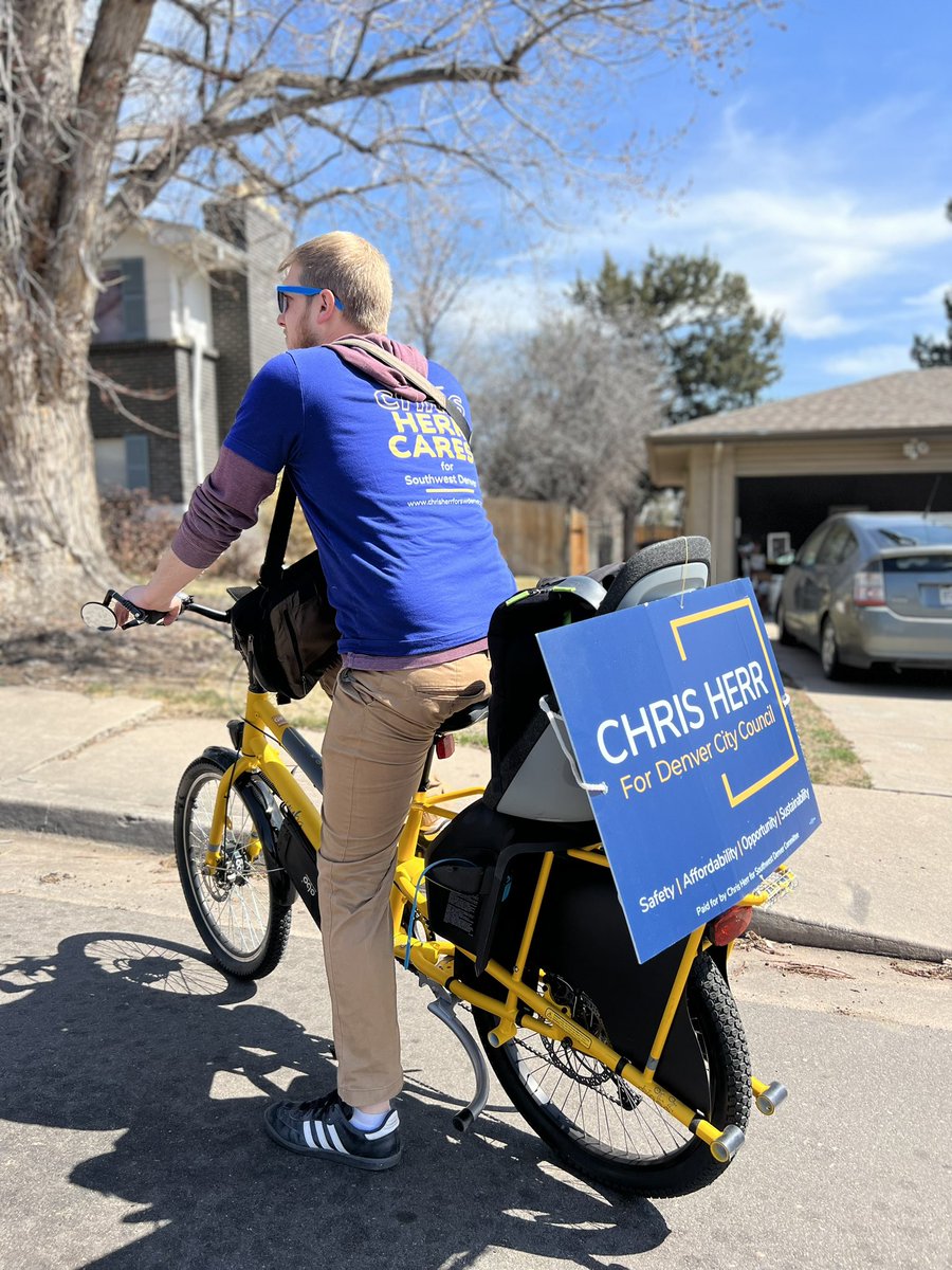 Took the E-bike for a canvassing spin today! Great success. See you on the trail, #Denver!
#ebikes #election #campaign <a href="/DenverCASR/">Denver Climate Action, Sustainability & Resiliency</a>