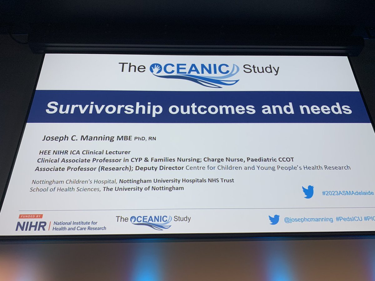 HainesKimberley's tweet image. Congratulations @josephcmanning and team on the #OCEANIC program of research in PICU patients &amp;amp; families #2023ASMAdelaide thanks for ageing your results with the ANZ Crit Care community