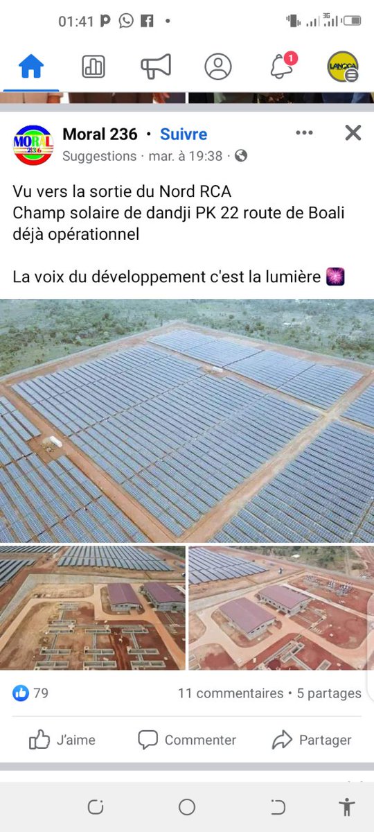 mosseavo's tweet photo. #Centrafrique- énergie solaire

Attention, le champ solaire de Danzi situé au nord de Bangui Pk 20, n'est pas encore opérationnel. https://t.co/7WHzsGlVy4